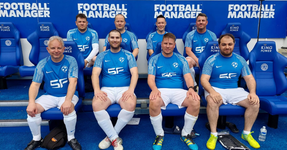 The SF Engineering team taking part in the Boparan Charitable Trust's Super League 5-A-Side Football Tournament