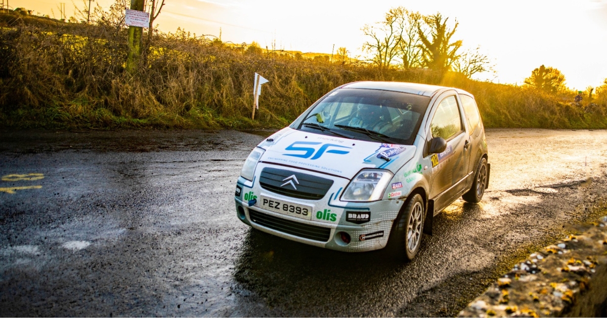 SF Engineering sponsored Citroen competing in the 2023 Galway International Rally