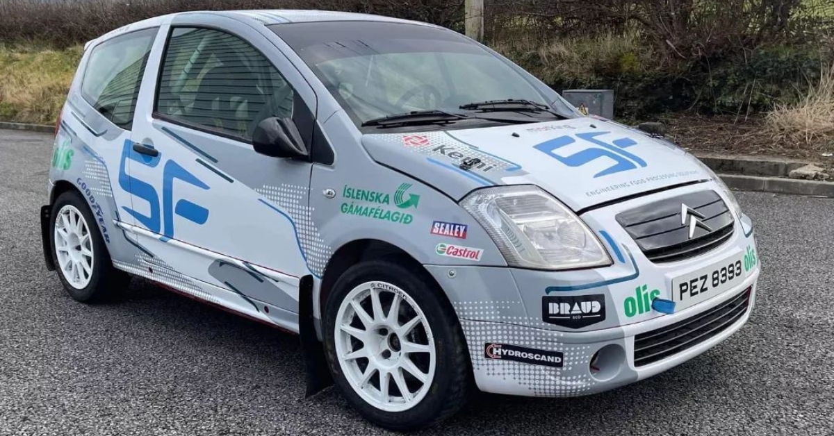 SF Engineering sponsorship wrap on rally car